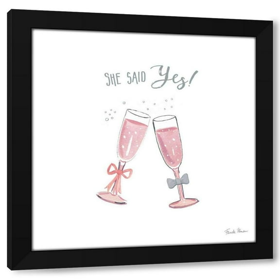 Farida Zaman 12x12 Black Modern Wood Framed Wall Art Titled - It Takes Two IX