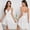 White, variant on Lace Camisole Nightgown for Women with V-Neck and T-Back, Sheer Mesh Slip Dress for Sleepwear and Lingerie, Black
