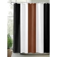 thumbnail image 2 of Shower Curtain Boho Stripe Shower Curtains for Bathroom, Waterproof Polyester Shower Curtain Set with Hooks, Extra Long 72" x 78" Bohemian Brown Black White, 2 of 6