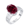 thumbnail image 2 of Sterling Silver with Ruby Solitaire Swirl Engravework Ring, 2 of 3