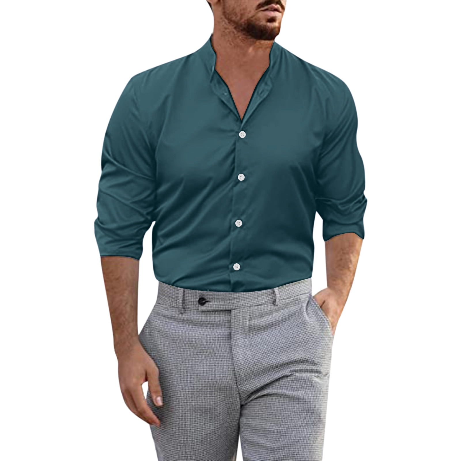 Eterna Long Sleeve Shirt light grey business style Fashion Formal Shirts Long Sleeve Shirts 