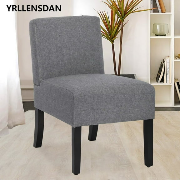 YRLLENSDAN,Upholstered Dining Chairs,Decorative Chair,Armless Accent Chairs,Modern,Solid Wood Legs,Suitable for Bedrooms and Living Rooms,Grey