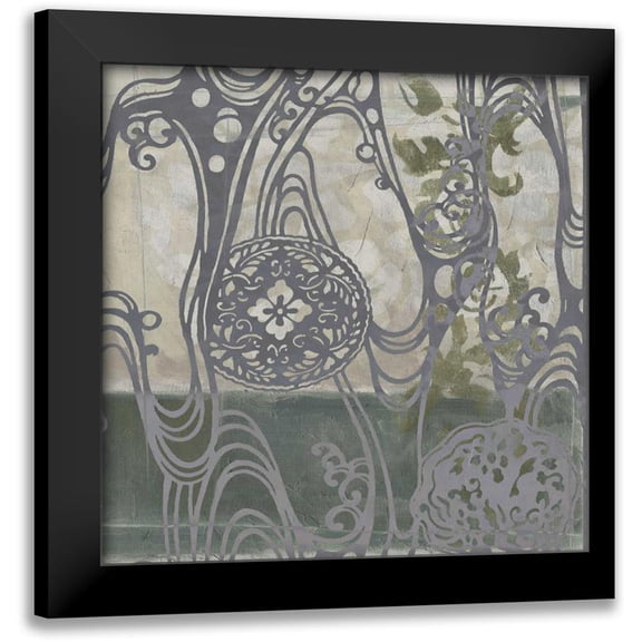 Goldberger, Jennifer 12x12 Black Modern Framed Museum Art Print Titled - Small Medallions and Damask IV