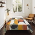 thumbnail image 4 of Orange Modern Geometric, Tapestry for Bedroom Wall Hanging Tapestry, Abstract Watercolor Semicircle Ceiling Backdrop Tapestries Poster Blanket Wall Decor for Teens Room Living Room Dorm 59" x 90", 4 of 8