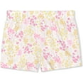 thumbnail image 3 of Girl's 2-Pack Floral and Unicorn Glitter Drawstring Lounge Shorts, Pink/Green, Size 6X, 3 of 4