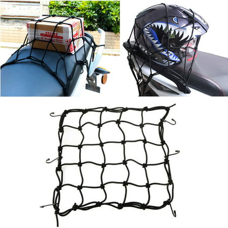TSV 40*40cm Luggage Cargo Bungee Net Bag 6 Hooks Bike Motorcycle Helmet Mesh Storage Carrier Bag (Best Motorcycle Helmet Bag)