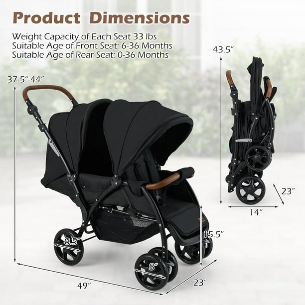Toddler Convertible Double Stroller 2nd Seat Kit Mockingbird