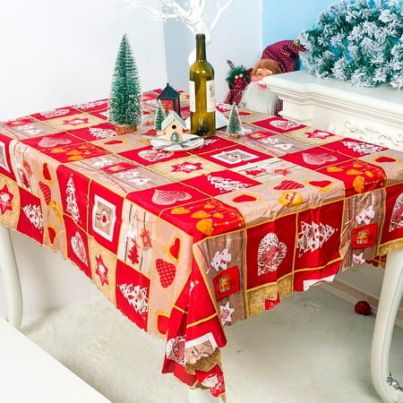 

qucoqpe Christmas Decorations Clearance Christmas Cartoon Printed Polyester Tablecloth 150x180cm Christmas Table Cloth