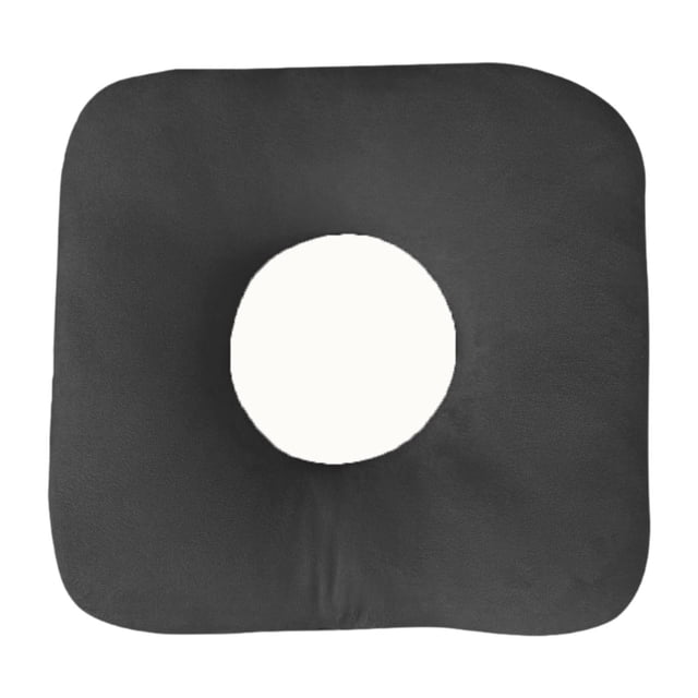Cojín de asiento relleno con forma de donut, almohadilla de lactancia, almohadilla portátil y cómoda con forma de donut, cojín de donut para viajes, negro
