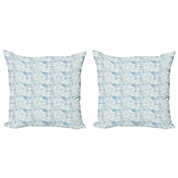 Ambesonne Abstract Throw Pillow Cover 2 Pack, Simplistic Vortex Motif, 20", White Multicolor