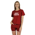 thumbnail image 1 of Inkmeso Graphic Printed Friday Forever Pajamas Nightwear Set For Women's Loungewear, 1 of 7
