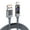 Grey-1m, variant on 100W Quick Charging USB to USB C Cable with Power Cutoff Function Clear Aesthetic Design Aluminum PVC Data Cable