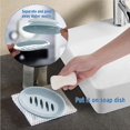 thumbnail image 3 of Jabonera, soporte para jabonera de drenaje, jabonera de plástico con orificio de drenaje, caja de contenedor de esponja de lavado desmontable de doble capa, utilizada en baño y cocina, 3 of 5