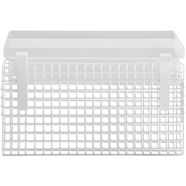 Pemberly Row Metal Bunk Bed Hanging Storage Shelf in White