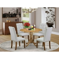 East West Furniture Dining Room Set Natural, DLEL5-ANA-05