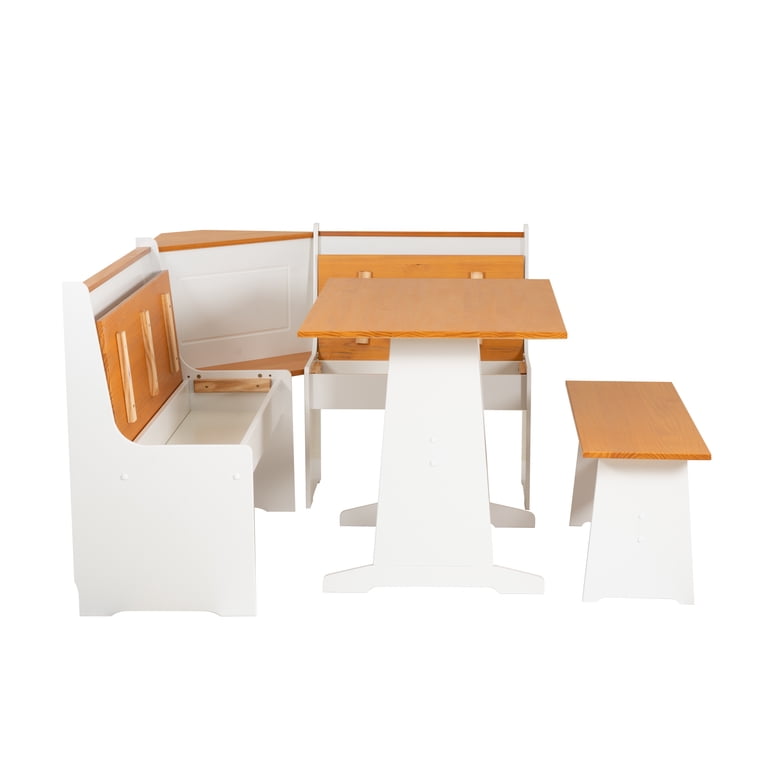 Linon Ardmore 3-Piece Farmhouse Indoor Dining Nook with Storage