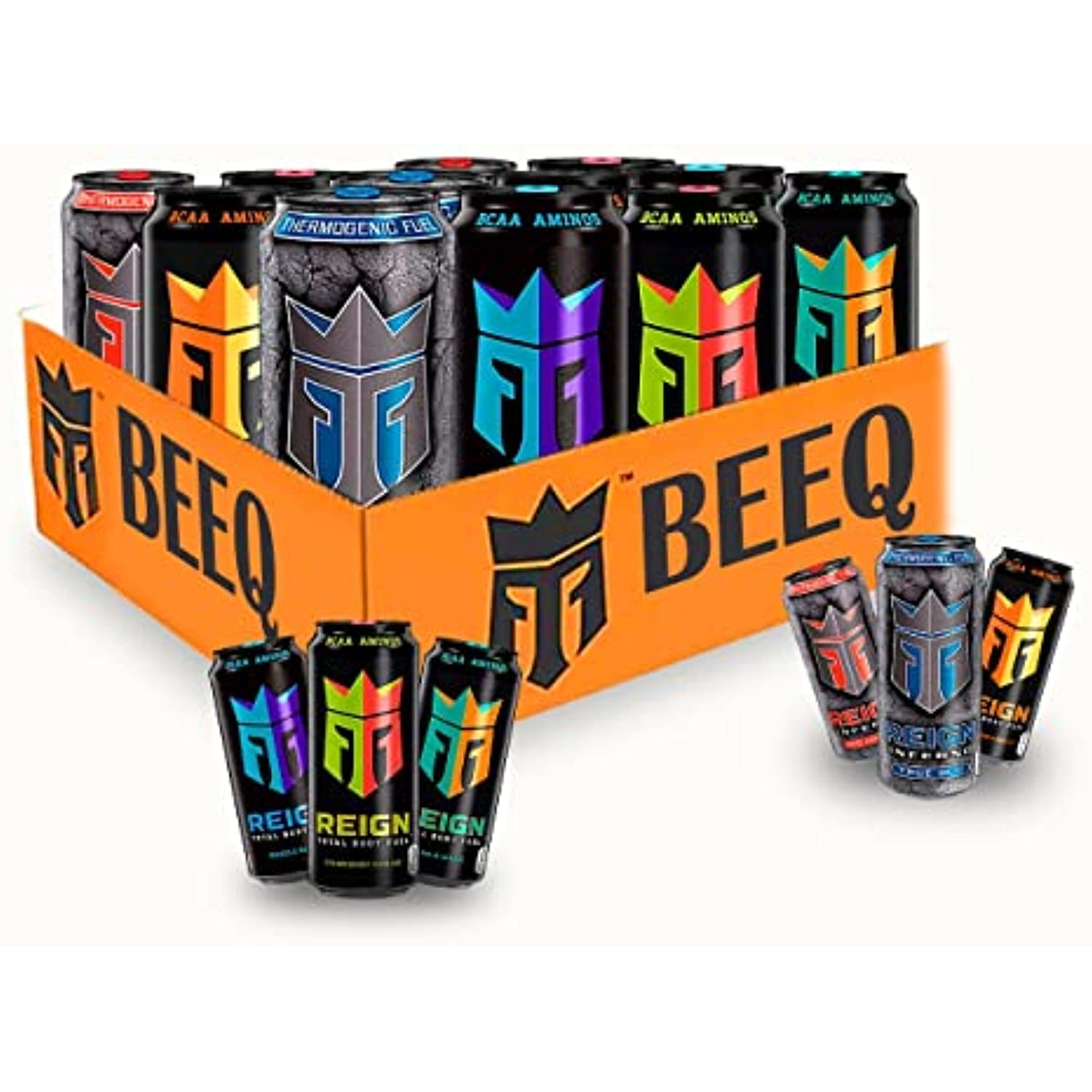 Beeq Box Variety Energy Drinks Pack Of (12), Reign Inferno Red Dragon