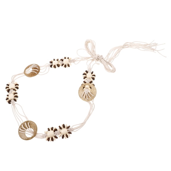 Boho Braid Belt: Bohemian Style Woven Waist Belt for Summer Beach Dresses - Rope Waistband with Woven Wooden Beads for Women Girls