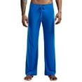 thumbnail image 1 of Pantalones de yoga largos para hombre, pantalones de pijama casuales de color liso, pantalones deportivos de cintura media con cordón, pantalones de poliéster para hombre, 1 of 2