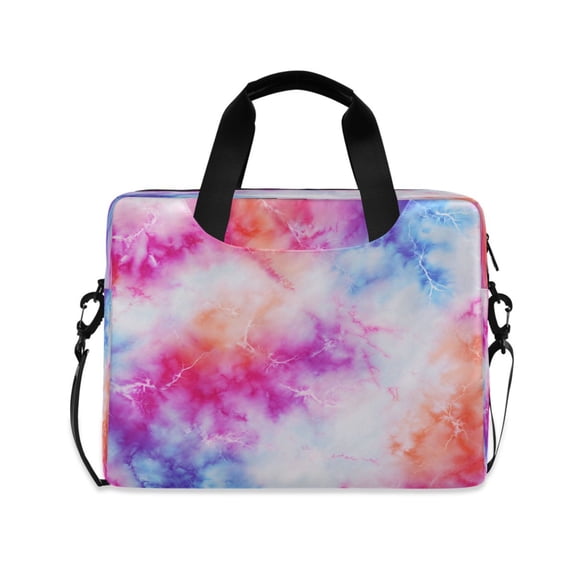 16" Laptop Briefcase for Work Travel Laptop Shoulder Bag Carrying Handbag Laptop Case Pink and Blue Tie-dye Pattern