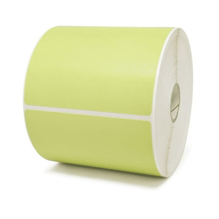 Zebra Z-Perform 2000D Direct Thermal Labels, 4" x 6" Green Label, 1" Core, 430 Per Roll, 6 Rolls