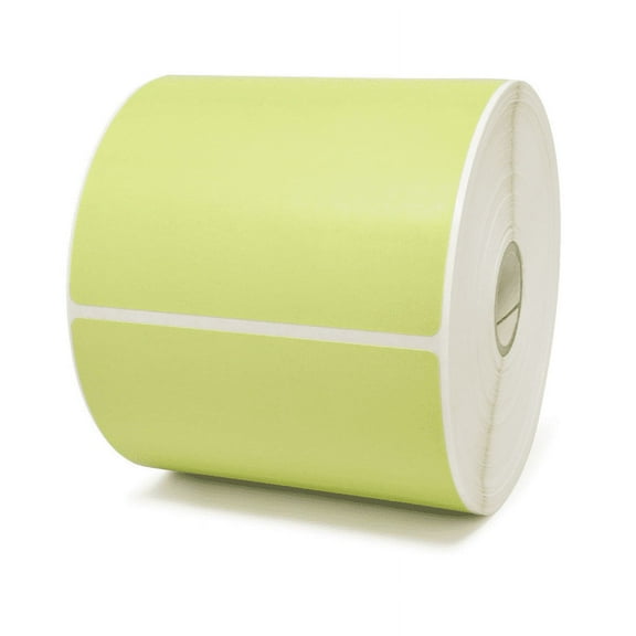 Zebra Z-Perform 2000D Direct Thermal Labels, 4" x 6" Green Label, 1" Core, 430 Per Roll, 6 Rolls