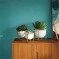thumbnail image 1 of Kendi Jardinières Modernes Mi-Siècle, Blanc & Or - Ensemble de 3, 1 of 1