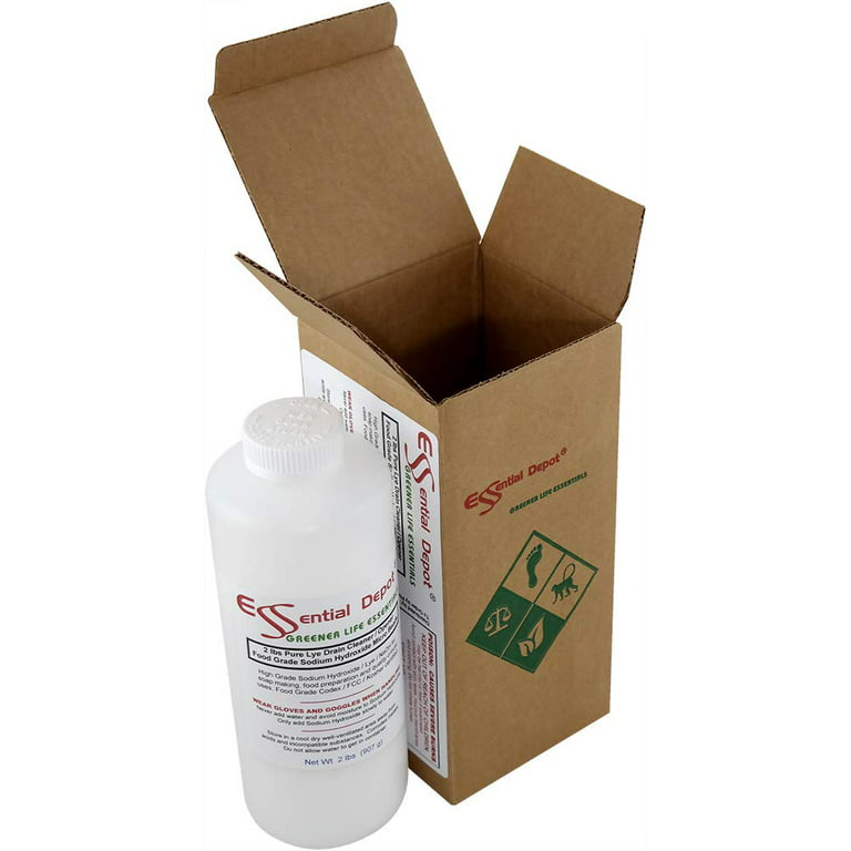 40 lbs Food Grade Sodium Hydroxide Lye Evenly-Sized Micro Pels (Beads or  Particles) - 4 x 10 lb Bottles - Lye Drain Cleaner - HDPE container with