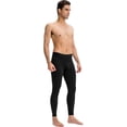 thumbnail image 2 of Active Men's Full Length Seamless Compression Leggings with Smooth Wide Waistband and Second-Skin Fit - Medium, Black, 2 of 5