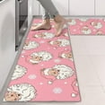 thumbnail image 2 of Kitchen Rugs Sets Of 2,Pink Christmas Santa Pattern Anti Fatigue Kitchen Mat Rugs Non Slip Washable,Decorative Kitchen Floor Mats for Kitchen,Sink,Laundry,17"X47", 2 of 5