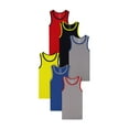 thumbnail image 2 of Buyless Fashion Boys Scoop Neck Tagless Undershirts Soft Cotton Tank Top (6 Pack) 1-2, 2 of 7