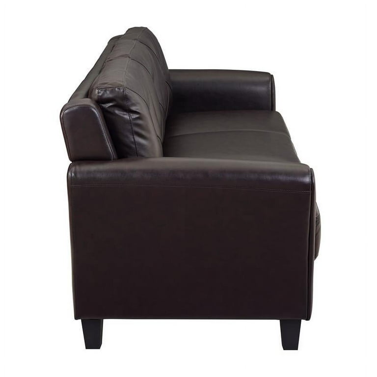 Lifestyle Solutions Norwalk Sofa In Java Brown Faux Leather