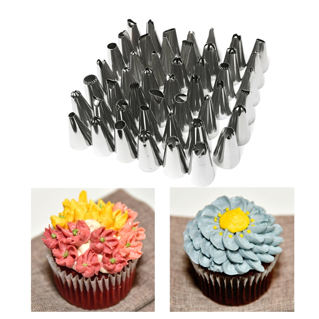 Heart Cake Icing Piping Stainless Steel Decorating Tips Star 2 Piece Set