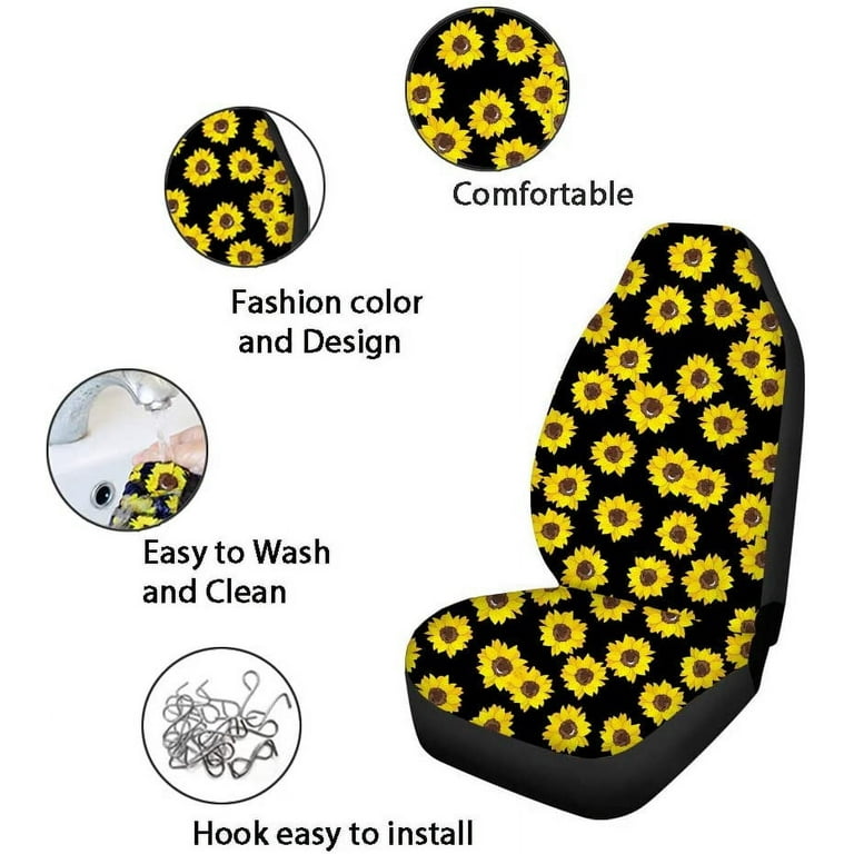 Jeiento Yellow Lemon Car Seat Covers Full Set Includes Dirty-Proof