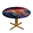 thumbnail image 3 of JEUXUS Round Fitted Tablecloth with Elastic Edged, Colorful Jellyfish Round Table Cover, Abstract Jellyfish Waterproof Table Cover for Kitchen Dining Holiday Parties Decoration,Fit for Round Tables, 3 of 7
