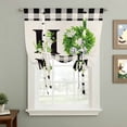 thumbnail image 2 of Rustic Home Balloon Curtains 63 Inch Length for Living Room/Bedroom, Eucalyptus Leaves Floral Beige Buffalo Plaid Rod Pocket Privacy Door Curtains Decorative Tie Up Shade for Window 52"x63", 2 of 8