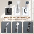 thumbnail image 6 of Uxcell 2Pcs Self-Adhesive Shower Head Holder, 360° Adjustable Handheld Shower Head Holder with Hook Removable Wall Mounted Square Bracket No Drill for Bathroom Hotel Apartment, Silver, 6 of 7