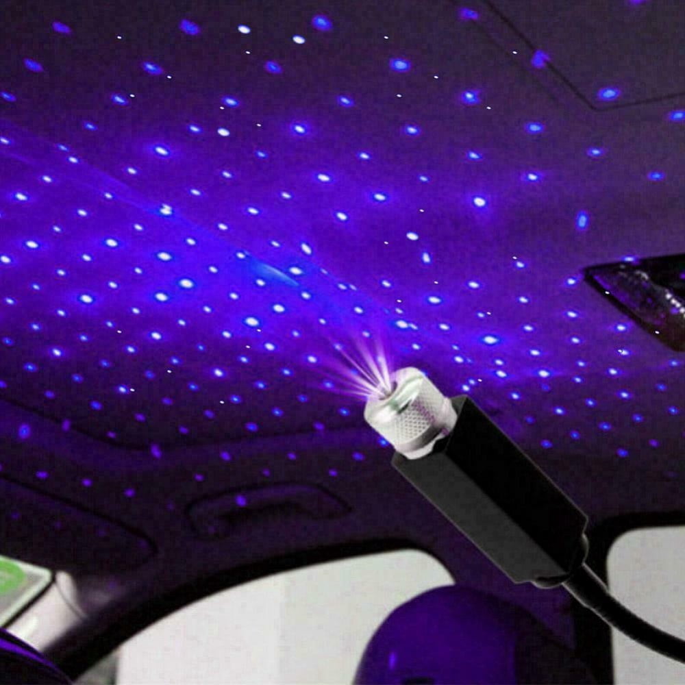 USB Car Interior LED Light Roof Room Atmosphere Starry Sky Lamp Star