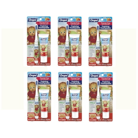 6 Pack - Orajel Daniel Tiger's Training Toothpaste Fruity Stripes 1.0oz Each