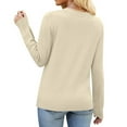 thumbnail image 5 of Resicozy Sweaters for Women Long Sleeve V Neck Shirts Business Casual Fashion Work Blouses 2025 Fall Loose Knit Pullover Tops Beige XL, 5 of 5