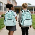 thumbnail image 2 of Jeiento Starfish 17 Inch Boys Girls Tear-Resistant Backpack Set 4-Piece Lunch Bag Pencil Case Water Bottle Holder Lightweight Large Capacity Schoolbag for Kids, Green, 2 of 7