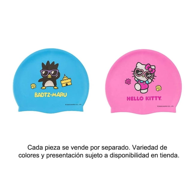 Gorra de Natación Hello Kitty & Friends Kitty y Badtz-Maru Varios Colores 1 pza