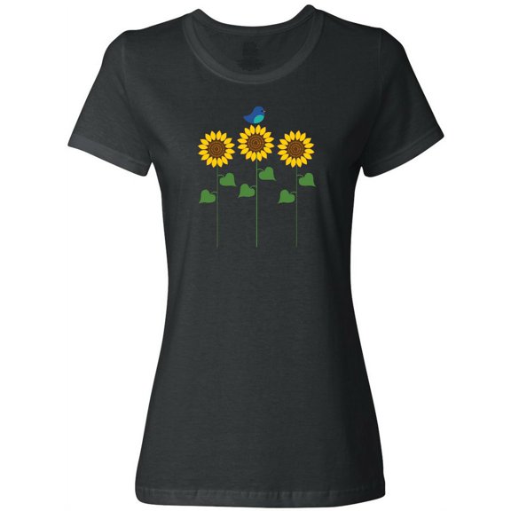 Inktastic Sunflower Garden and Bird Women's T-Shirt