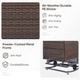 thumbnail image 6 of PARKWELL Outdoor Wicker Glider Chairs Set with Center Table, 2 Cushioned Patio Glider Chairs on Sliding Base, Smooth Forward and Back Gliding Motion for Porch, Deck, Backyard, Brown/Gray, 6 of 11