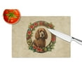 thumbnail image 2 of Irish Water Spaniel Christmas Flowers Glass Cutting Board 12 in x 15 in, 2 of 5