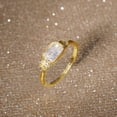 thumbnail image 2 of Xuemjiao Womens Rings Bright Zircon Ring White Stone Jewelry Fashion Jewelry Engaged Ring for Women Anillos Para Mujer (Gold,10), 2 of 6