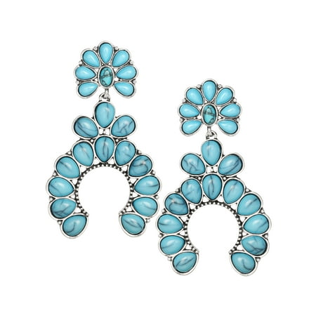 Jessica Simpson Fashion Metal Faux Turquoise Stone Drop Earring
