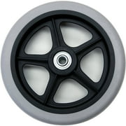 (2 pack) (2 Pack) Karman 6" Rollator Walker Casters Universal, Black 5/16" Bearing, 5-Spoke Design