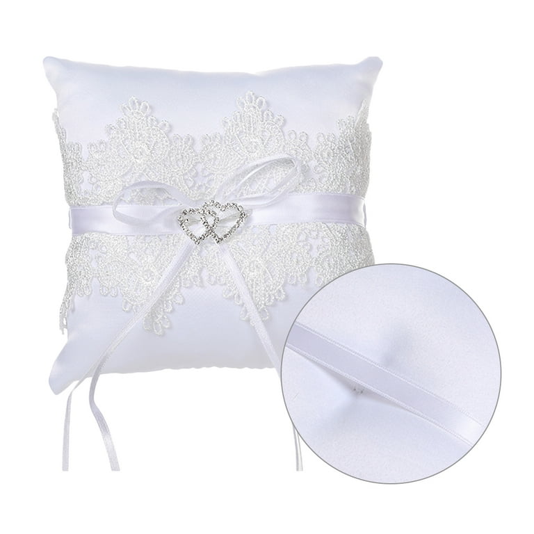 Wedding Ring Pillow, Ivory Ring Bearer Pillow,Ring Bearer Cushion