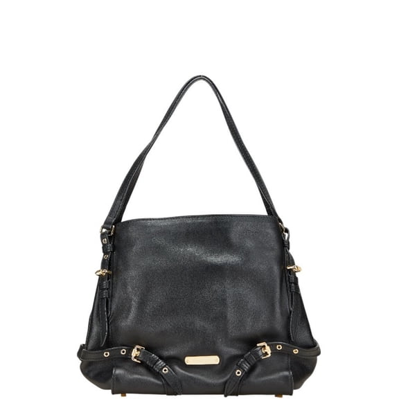 Pre-Owned Burberry Nova Check Belt Motif Tote Bag Shoulder Black Leather Women's... (Good)